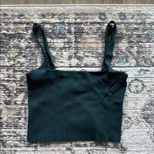 Garage Dark Green Ribbed Camisole